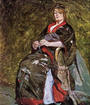  Lili Lienzo - Lili Grenier con un kimono postimpresionista Henri de Toulouse Lautrec